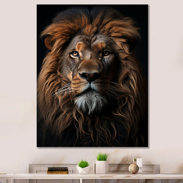 Lion Regal King Portrait - Brown Lion Wall Art